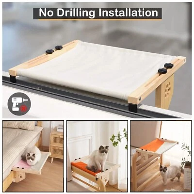 Cama para gato gato ventana percha hamaca asiento grande gato cama estantes puede hasta 40 libras Foto 1 de 4