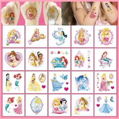 ROSIE'S-TATTOO-BOUTIQUE 🩷 20 DISNEY PRINCESS Themed Temporary Tattoos UK Girls Party Bag Fillers Toys