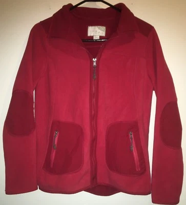  Chaqueta Green Tea para mujer micro polar con cremallera talla M mediana roja BN2 Foto 1 de 4