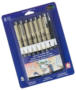 Sakura 50203 8-Piece Pigma Manga Comic Pro Drawing Kit - Picture 1 of 4