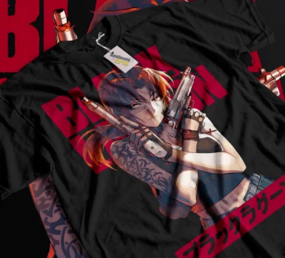 Black Lagoon Shirt Revy Anime Manga Strip Unisex Tshirt Soft Tee All Sizes - Image 1 of 3