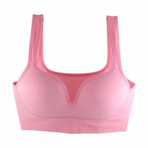Lady Activewear Push up Support Sports Bra Indoor Fitness Paded Racerback Pink M - Picture 1 of 6
