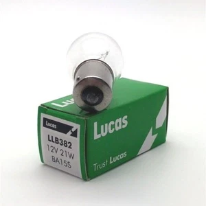 Lucas LLB382 12V 21W Stop/Fog/Reverse & Indicator Bulb P21W - Genuine Pack of 2 - Picture 1 of 2