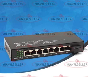 1PC 10/100M Fiber Optic Media Converter Transceiver Singlemode SC Up to 20km New - Picture 1 of 1