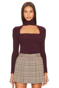ASTR The Label Damen Rollkragen Cutout kleine Farbe weinrot Pullover - Bild 1 von 4