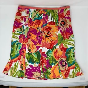 Bandolino Womens Godet Skirt Size 4 Multicolored Floral Pleated Hem-Stretch - Bild 1 von 4