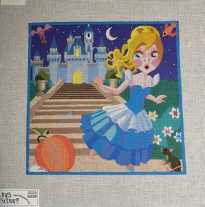 Ruth Schmuff, Cinderella, Hand Painted Needlepoint Canvas - Picture 1 of 1
