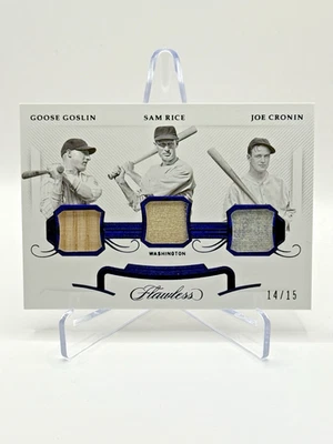 2020 Panini Flawless Triple Legends Goose Goslin Sam Rice Joe Cronin /15 SSP - Image 1 of 2