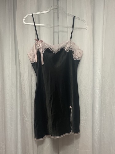 UNDERCOVER Abito slip vintage anni 90 Y2K Victorias Secret Angels Med nero rosa pizzo fata gotico