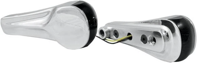 Luces de señalización delanteras LED artísticas de aleación cromadas con aletas Harley Davidson Road Glide Foto 1 de 1