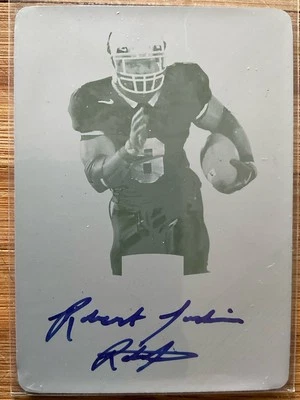 Robert Turbin 2012 Leaf Metal 1/1 Print-used Plate Cyan Autograph Rookie  - Image 1 of 2