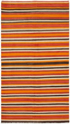 Alfombra oriental tradicional vintage tejida a mano alfombra de lana Kilim de 5'1" x 9'1" Foto 1 de 4