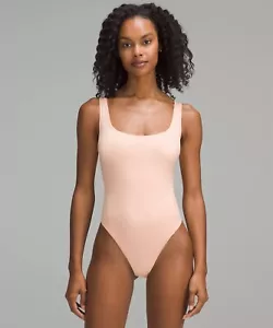 NWT Lululemon Wundermost Square Neck Bodysuit Sleeveless Nulu Peach PCHB Size XS - Picture 1 of 8