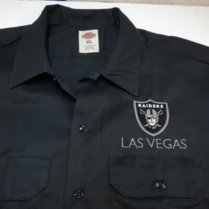 NEW LAS VEGAS RAIDERS FOOTBALL DICKIES Embroidered WORK SHIRT all sizes Oakland - Picture 1 of 3