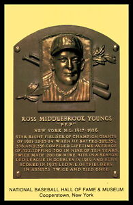Cooperstown Hall of Fame Postcard Ross Youngs HOF Mint