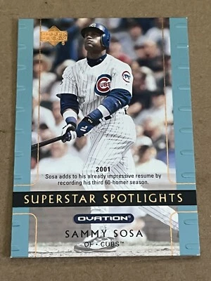 2002 UPPER DECK OVATION - SUPERSTAR SPOTLIGHTS - SAMMY SOSA CUBS #108 - Image 1 of 2