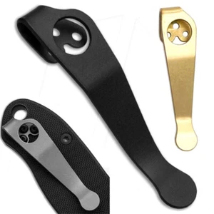 Black Stone Wash Deep Carry Pocket Clip Titanium For Spyderco Para 3 or Smock# - Picture 1 of 8