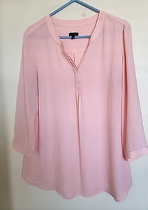 Blusa túnica de manga larga Talbots para mujer talla L rosa boho cuello en V - Imagen 1 de 3