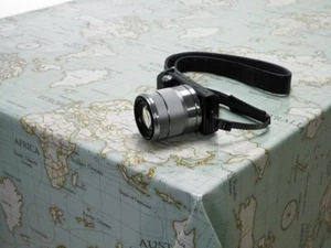 Duck Egg World Map Atlas Oilcloth Tablecloth Wipe Clean Table Cover Protector - Picture 1 of 4