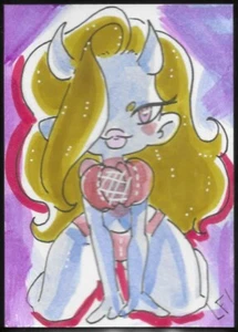 2023 5finity Succubus Sweethearts Seasonal D4 SKIZZENKARTE - Lucy Fidelis gezeichnet - Bild 1 von 2
