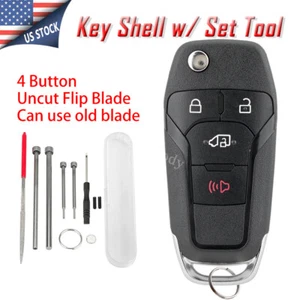 for 2019 2020 2021 2022 2023 Ford Transit Connect 4 Button Flip Car Key Fob Case - Picture 1 of 15