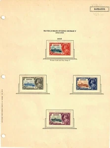 1935 Page Silver Jubilee KG V Barbados # 186-189 Set MH - Picture 1 of 2