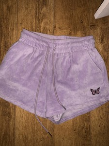 velvet drawstring shorts