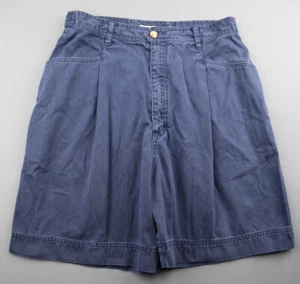 Eddie Baurer Damen-Chino-Shorts plissiert vorne hoher Bund blau Größe 12 (28 x 6) - Bild 1 von 6
