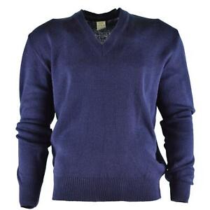 Original Czech army Sweater Jumper Blue Wool V-neck military surplus NEW