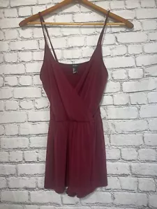 Forever 21 Women’s Spaghetti Sleeveless Romper Elastic Waist Red Small Dress - Picture 1 of 7