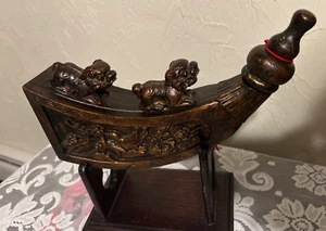 Vintage Chinese powder horn - Picture 1 of 6