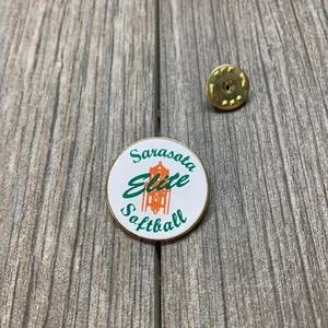 Sarasota Florida Elite Mädchen Softball Revers Mütze Pin weiß orange grün - Bild 1 von 12