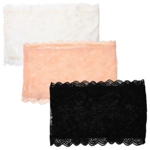 3 PIEZAS Cómodo Encaje Transparente Elástico Sin Tirantes Mujer Floral con Sujetador - Imagen 1 de 12