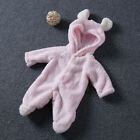 Newborn Baby Kids Girls Boys Teddy Bear Fleece Hooded Romper Jumpsuit Sleepsuit