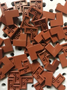 Lego 1x2X2 Brown Flat Corner Tiles Smooth Finishing Floor Wall New Lot Of 25 - Picture 1 of 2