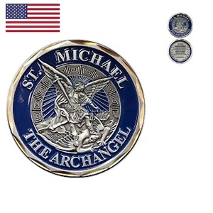 St Michael Archangel Challenge Coin - Psalms 91:10 - Commemorative Collector - Picture 1 of 3