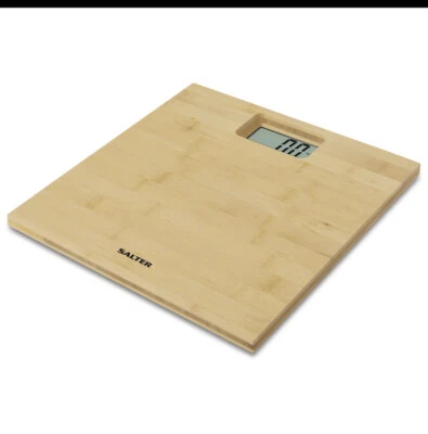 Báscula de baño Salter pantalla digital resistente al agua plataforma de bambú 150 KG Foto 1 de 4