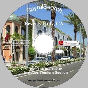 CA - Beverly Hills + Belair + West Section Towns 1982 Phone Book CD - Picture 1 of 1