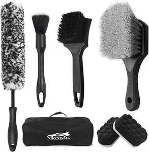 7-Piece Car Wheel Brush Kit for Ultimate Tire and Rim Cleaning - Picture 1 of 6