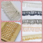 FCL 1 Yard Beaded Crystal Fringe Bridal Saree Tassel Sew on Curtain Edge Lace