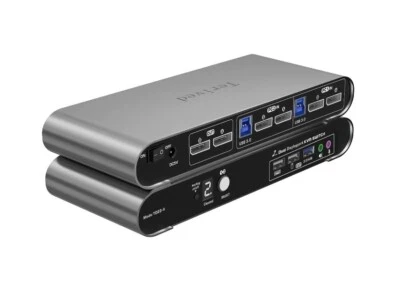 Terived 2 Port DP USB 3.0 Automatic KVM Switch Two Computers 1 Display Port.  69 - Image 1 of 4
