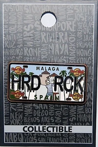 Hard Rock Cafe MALAGA Year 2019 License Plate Pin - Picture 1 of 1