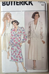 Butterick 3681 Sz 14 Misses VINTAGE Double Breasted Jacket Pullover Dress Uncut - Picture 1 of 3