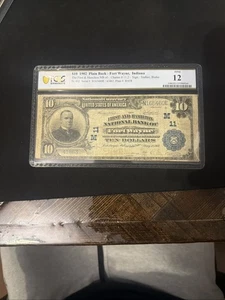 FR. 632 $10 Us 1902 Plane Back Fort Wayne, Indiana the First & Hamilton PCGS F12 - Picture 1 of 5