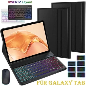 Beleuchtet Tastatur Hülle Maus Für Samsung Galaxy Tab S9 FE A9+ A8 S7 S8 S6 Lite - Bild 1 von 47