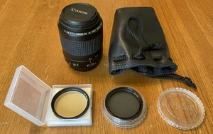 EUC Canon Zoom Lens EF 80-200mm 1:4.5-5.6 II Tested, With Caps, 2 Filters & Bag - Picture 1 of 9