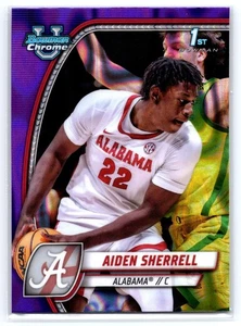 2024-25 Bowman University Chrome #3 Aiden Sherrell Purple Lava Refractor - Picture 1 of 2