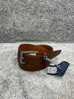 Cinturón Vineyard Vines Hombre Talla 30 Marrón Clásico Cuero Hebilla Ajustable Hecho en EE. UU. Foto 1 de 4