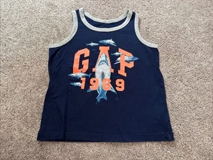 Gap Kids Boys Blue Shark Sleeveless Tank Top Size XS - Picture 1 of 3