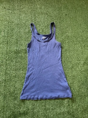 Mossimo Women's Tank Top Stretch Sleeveless Ribbed Blue Size M Cute Grunge - Image 1 of 4